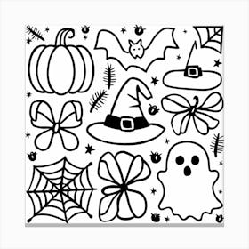 Halloween Coloring Page Canvas Print