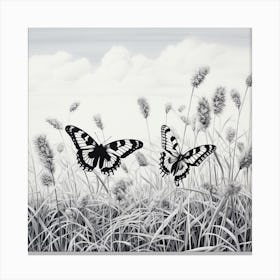 Butterflies In The Grass Canvas Print