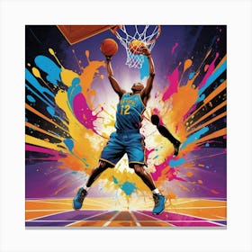 Basketball Player Dunk 2 Canvas Print