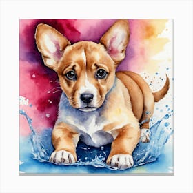 Corgi Puppy Canvas Print