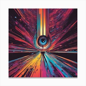 Eye Is Walking Down A Long Path, In The Style Of Bold And Colorful Graphic Design, David , Rainbowco (3) Canvas Print