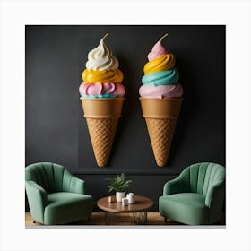 Default Create Unique Design Of Ice Cream Store Wall Art 3 Canvas Print