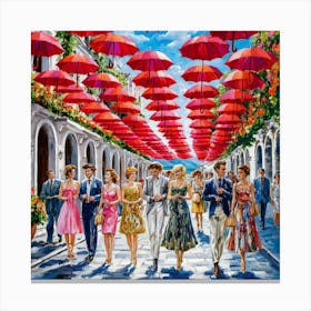 A Stunningly Vibrant Painting Depicting A Bustling Vdrporvjrs Px14ke Frlg Vqfaygsiruy8zzibskvxja Canvas Print