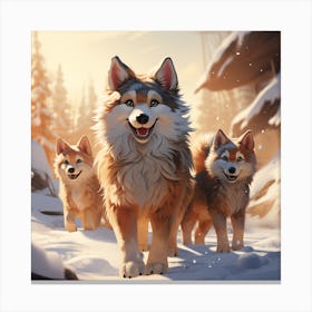 Huskies Canvas Print