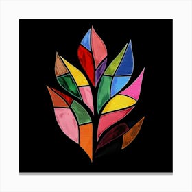 Stained Glass Leaf Canvas Print