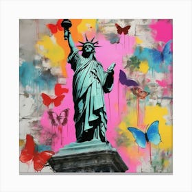 Liberty With Butterflies Canvas Print