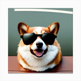 Corgi Wearing Sunglasses 1 Canvas Print