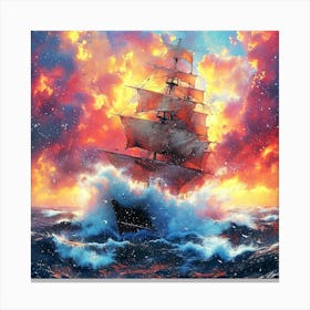 Ship At Sea 1 Canvas Print