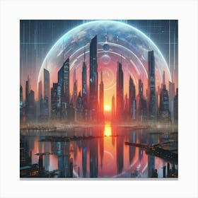 Futuristic Cityscape 9 Canvas Print