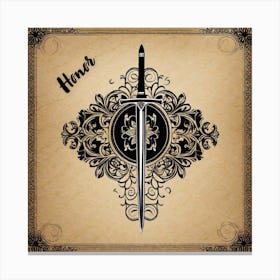 Honor, sword, sign Canvas Print