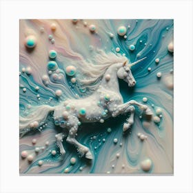 Unicorn With Bubbles 1 Canvas Print