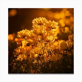 Firefly Golden Hour Floral Glow Flowers In A Warm, Golden Light, Similar To 6 But Perhaps With A D (5) Canvas Print