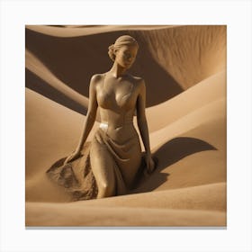 Sand Sculpture of a beautiful woman Canvas Print