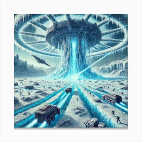 A Futuristic Sci Fi Depiction Of Wide Area Destruc Canvas Print