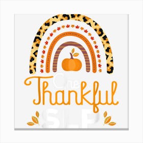 One Thankful Slp Leopard Rainbow Thanksgiving Speech Therapy Canvas Print