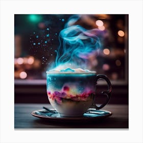 Coffee Cup With Smoke Canvas Print