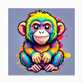 Monkey Painting Canvas Print