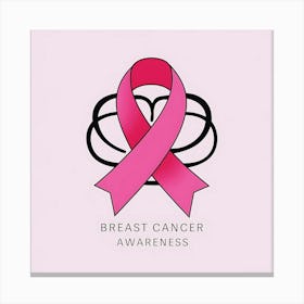 Women Breast Cancer Awareness background in Pink Ribbon international symbol for month October clipart and poster clipart and wall art 1 Canvas Print