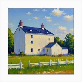 Elegant Abodes Scenic Outdoor Simplicity White Farm House Canvas Print