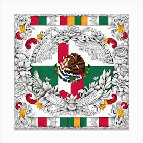 Mexican Flag 19 Canvas Print