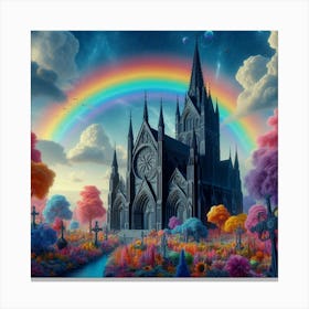 Rainbow Church Canvas Print