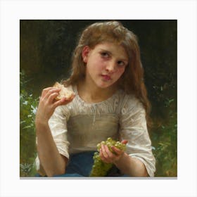 Girl Eating Grapes Canvas Print