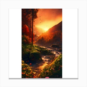 Sunset In The Mountains 4 Canvas Print