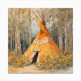 The Sunflower teepee Canvas Print