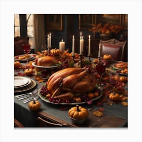 Thanksgiving Table Canvas Print