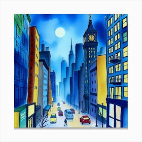 New York City At Night Canvas Print