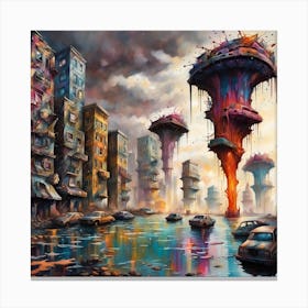 Futuristic Cityscape Canvas Print