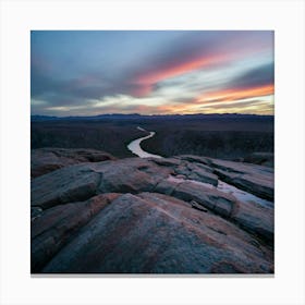 Sunset Over The River Canvas Print