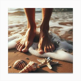 Feet On The Beach 1 Canvas Print