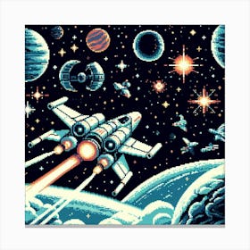 8-bit deep space exploration Canvas Print