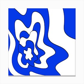 Abstract Blue And White Canvas Print