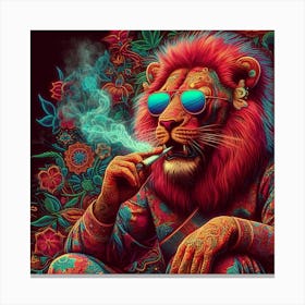 Psychedelic Lion Canvas Print