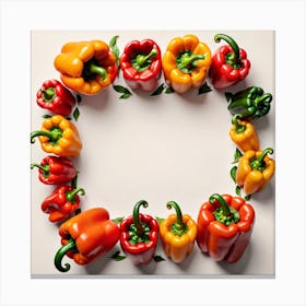 Frame Of Peppers 6 Canvas Print