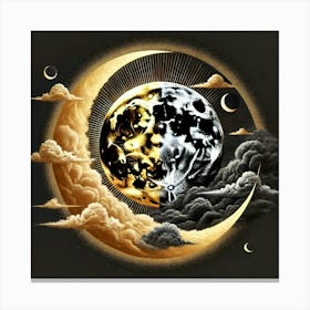 Moon And Stars 11 Canvas Print