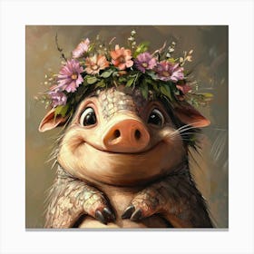 Pig In Flower Crown Toile