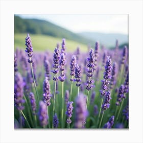 A Field Of Lavender Flowers Swaying Gently In The Breeze 1 Canvas Print