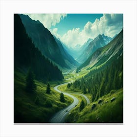 Winding Road In The Mountains Canvas Print