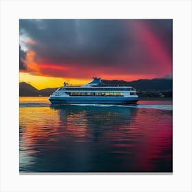 Sunset On A Cruise Ship 12 Canvas Print