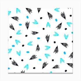 Pointers And Dots Black Blue Canvas Print
