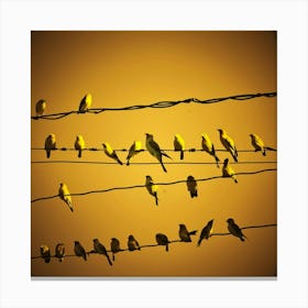 Birds On A Wire Yellow Art Illustration Photo Wt5i Ldjszo7grxpgiq Aa Ml4tpghxtg2kzwznj8iymq Canvas Print