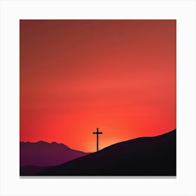 Cross At Sunset Stock Videos & Royalty-Free Footage Canvas Print