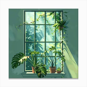 Plants In The Window Canvas Print