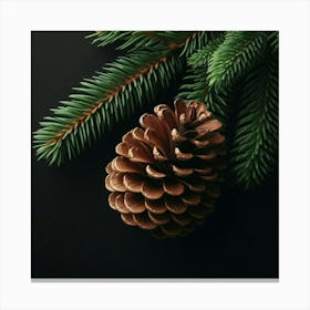 Tree On A Black Background Canvas Print