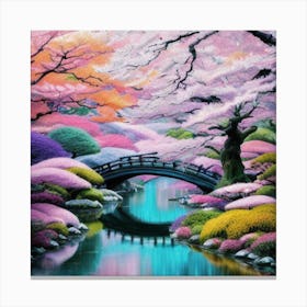 Sakura Bridge 3 Canvas Print