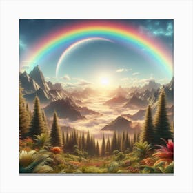 Rainbow Over The Mountains Canvas Print