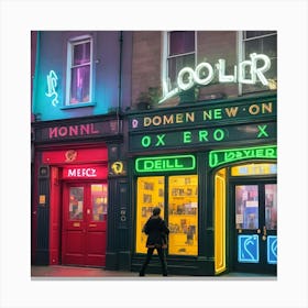 Dublin Neon Canvas Print